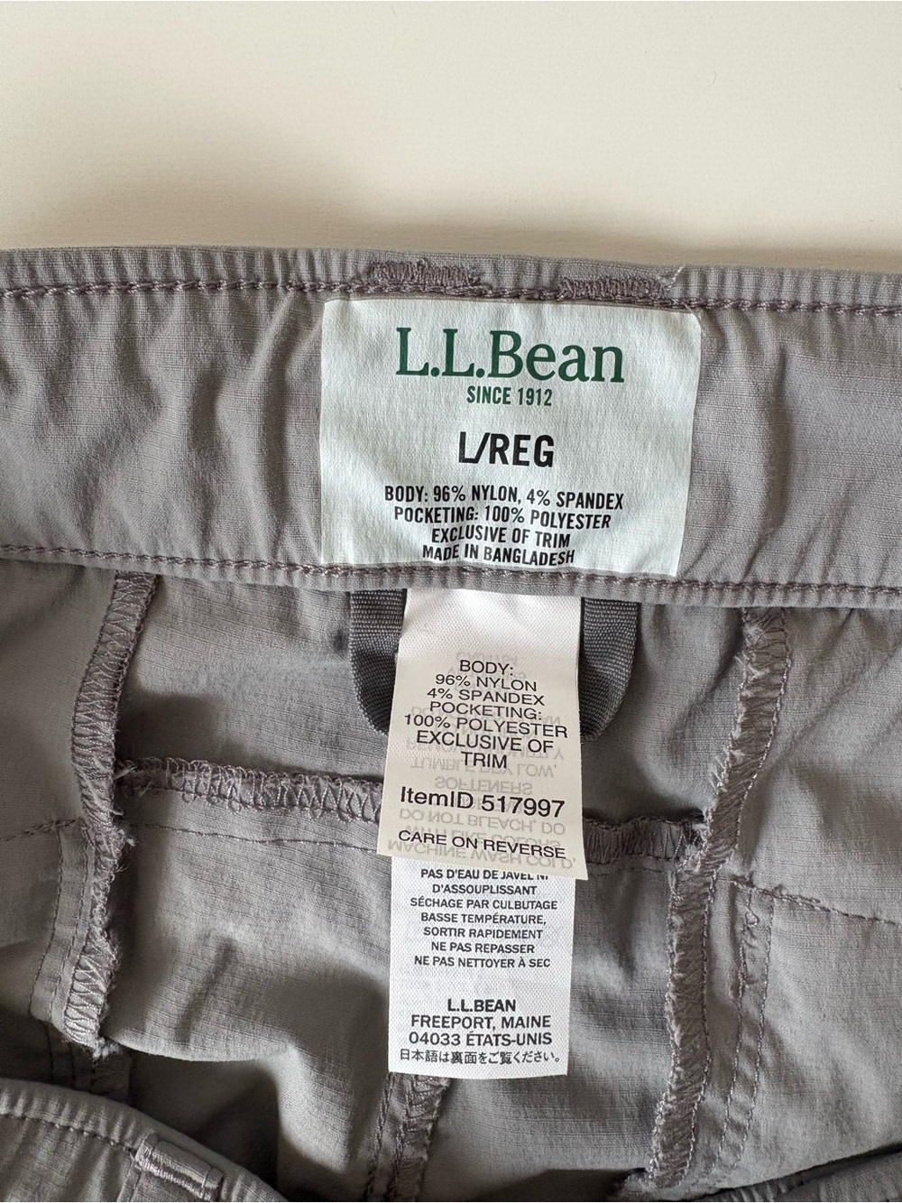 L.L. Bean Women’s Large Tropicwear Hiking Capri Pants Grey Lightweight New - Picture 8 of 11